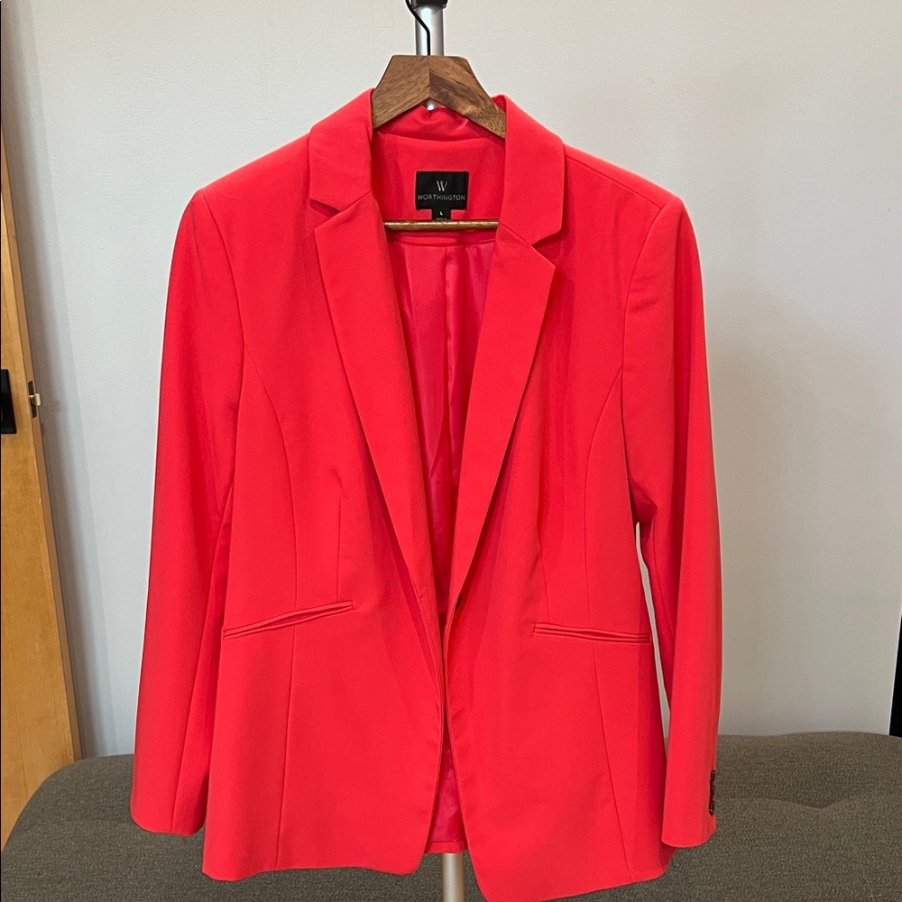 Worthington Vibrant Coral Blazer